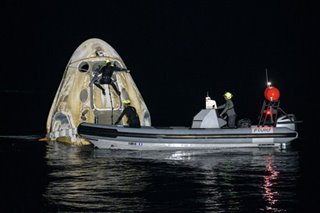 Dragon Resilience back to earth after first commercial crew mission