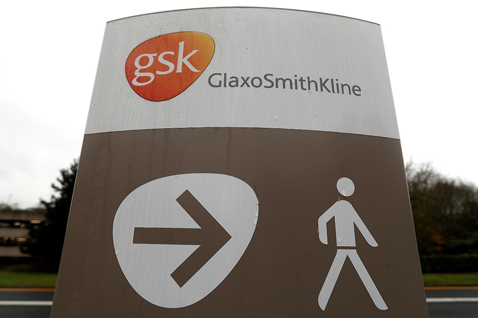 A GlaxoSmithKline (GSK) logo is seen at the GSK research center in Stevenage, Britain, Nov. 26, 2019. Peter Nicholls, Reuters/File