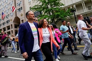 US Vice President Kamala Harris joins Pride march