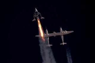 VSS Unity on first crewed test flight to space