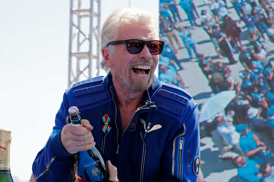 Party time: Champagne and celebrities mark Branson&#39;s space flight 1