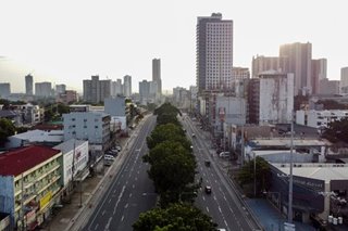 Drone shot of a deserted street in Quezon City