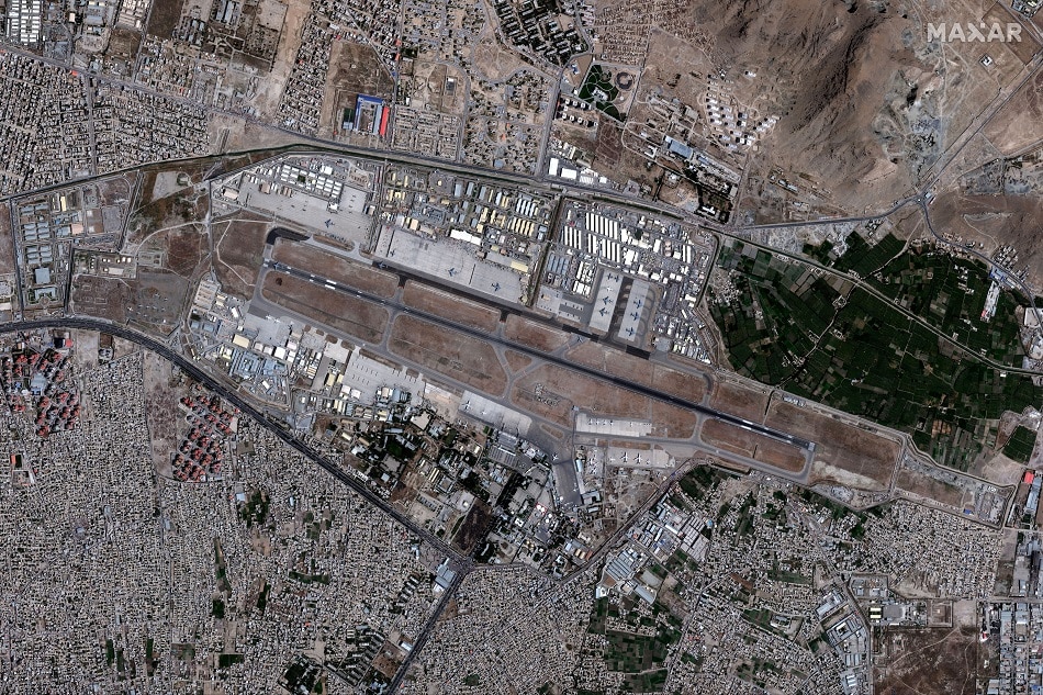 An overview of the Hamid Karzai International Airport, in Kabul, Afghanistan August 24, 2021, in this satellite image obtained by Reuters on August 26, 2021. 