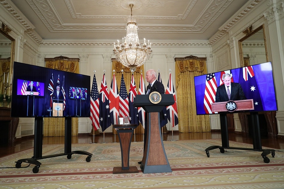 US President Joe Biden delivers remarks at the White House in Washington, on September 15, 2021 on a National Security Initiative with Australian Prime Minister Scott Morrison and British Prime Minister Boris Johnson. Tom Brenner, Reuters