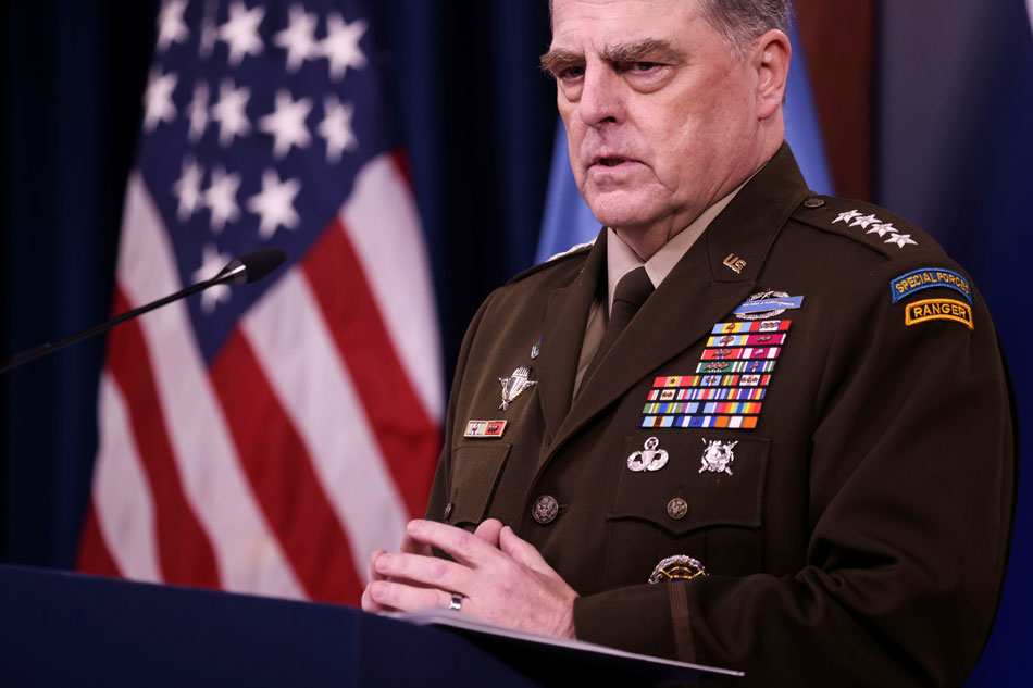 US Joint Chiefs Chairman General Mark Milley during a news conference at the Pentagon in Washington, US, September 1, 2021. Evelyn Hockstein, Reuters