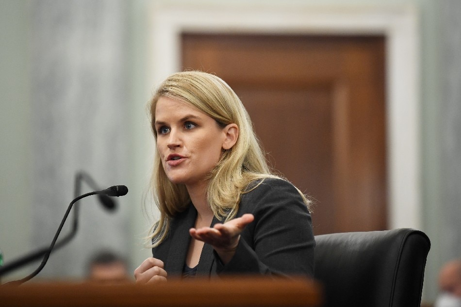 Former Facebook employee and whistleblower Frances Haugen testifies during a Senate Committee on Commerce, Science, and Transportation hearing entitled 'Protecting Kids Online: Testimony from a Facebook Whistleblower' on Capitol Hill, in Washington, U.S., October 5, 2021. Matt McClain/Pool via Reuters