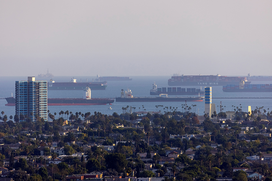 Container ships wait off the coast of the congested ports of Los Angeles and Long Beach, in Long Beach, Calif., September 29, 2021. Mike Blake, Reuters/File