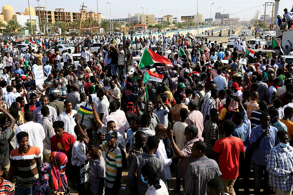 Demonstrators protest against prospect of military rule in Khartoum, Sudan, Oct. 21, 2021. Mohamed Nureldin Abdallah, Reuters/File