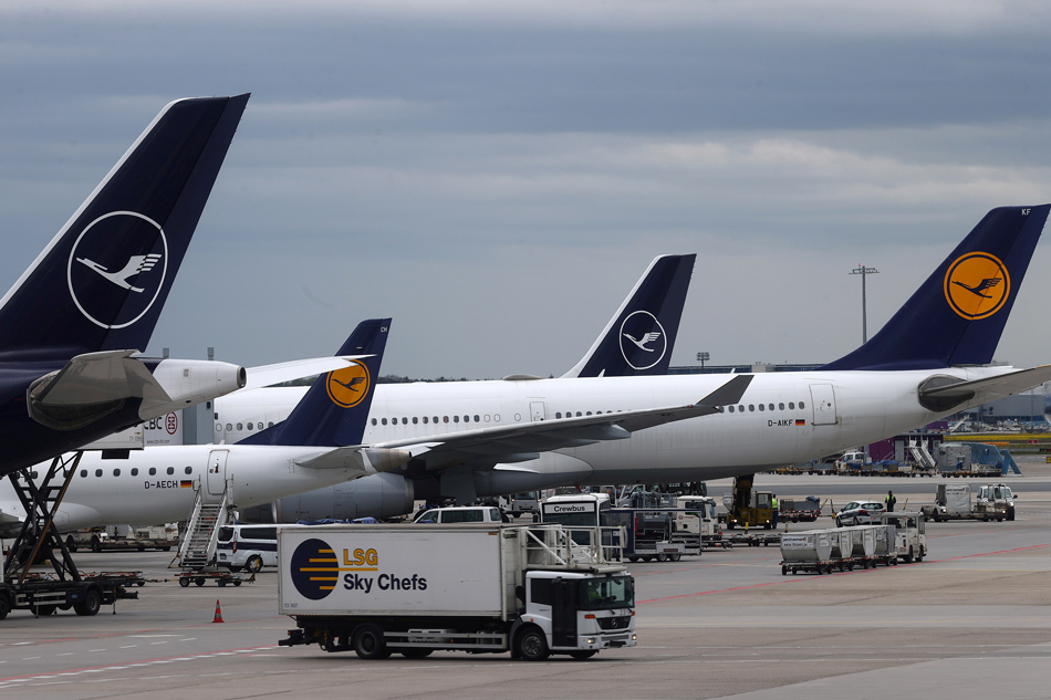 Planes of German air carrier Lufthansa are photographed at the day of the airline's annual general meeting at the airport in Frankfurt, Germany, May 4, 2021. Kai Pfaffenbach, Reuters/File Photo