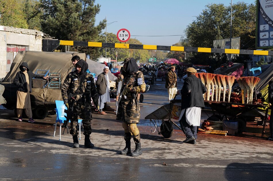 Taliban fighters man a checkpoint in Kabul, Afghanistan on November 5, 2021. Zohra Bensemra, Reuters