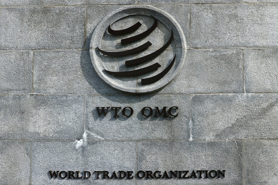 A logo is pictured outside the World Trade Organisation (WTO) in Geneva, Switzerland, September 28, 2021. Denis Balibouse, Reuters/File