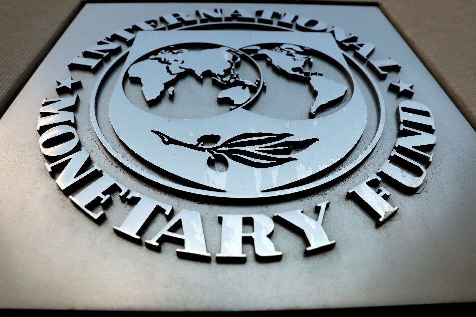 The International Monetary Fund (IMF) logo is seen outside the headquarters building in Washington, US, September 4, 2018. Yuri Gripas, Reuters/File Photo