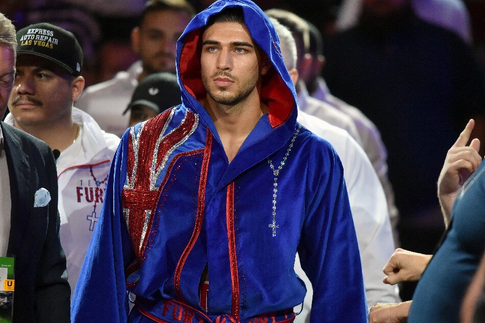 Tommy Fury prior to his fight with Anthony Taylor in their Cruiserweight bout during a Showtime pay-per-view event at Rocket Morgage Fieldhouse on August 29, 2021 in Cleveland, Ohio. File photo. Jason Miller,Getty Images/AFP