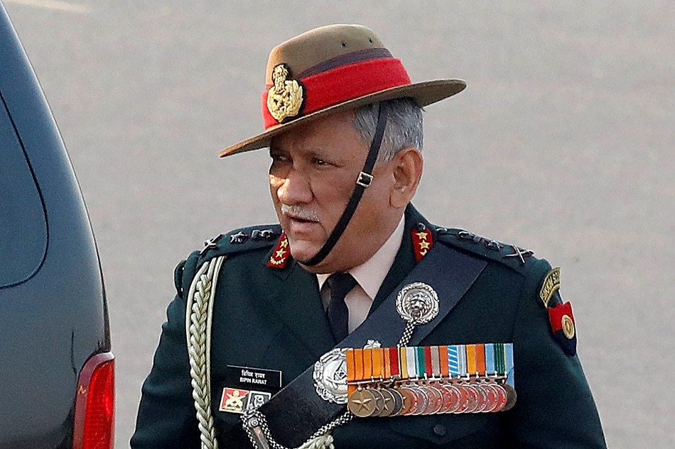 Indian Army chief General Bipin Rawat arrives for the Beating the Retreat ceremony in New Delhi, India, January 29, 2019. Altaf Hussain, Reuters/file