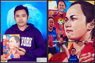 Pinoy Art teacher sa Thailand, ipininta si Olympics gold medalist Hidilyn Diaz