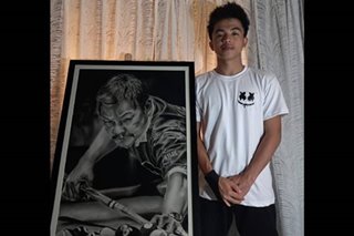 Young fan shows love to ‘idol’ Bata Reyes with portrait of billiards icon