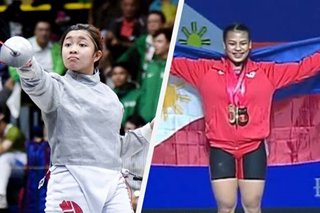 Filipino weightlifters, fencers return to PH after successful international stints