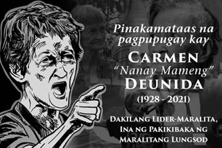 Urban poor leader ’Nanay Mameng’ passes away