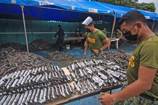 Libo-libong mga armas nasabat ng PNP sa Bulacan