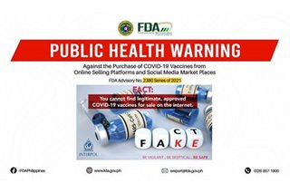 FDA warns public vs COVID vaccines sold online