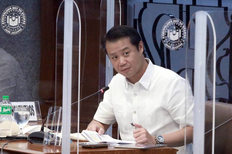 Sen. Win Gatchalian, during a hybrid Committee of the Whole hearing, January 22, 2021, on the country’s COVID-19 vaccination program. Alex Nueva España, Senate PRIB