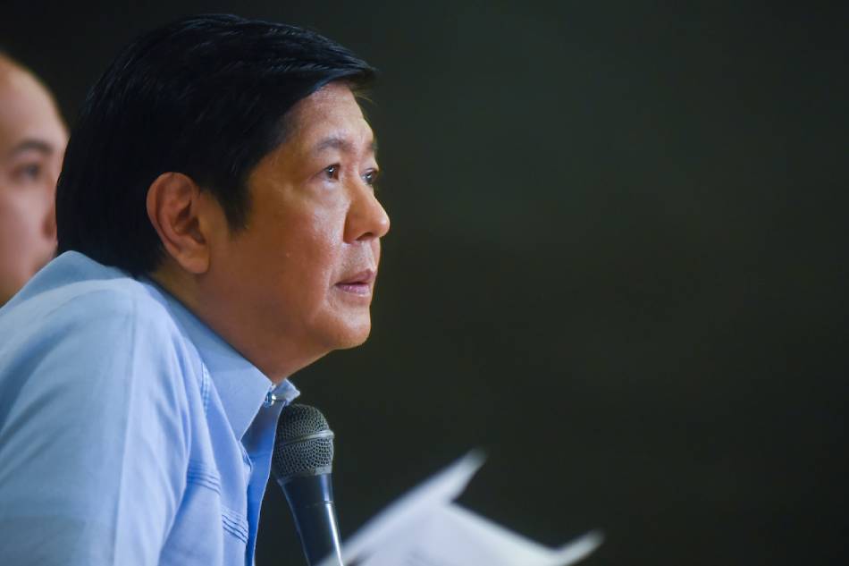Former Senator Bongbong Marcos talks to the media at a press conference after filing a motion at the Supreme Court to inhibit Associate Justice Alfredo Benjamin Caguioa from participating in any of the proceedings relating to the electoral protest for vice presidency on Monday, August 06, 2018. George Calvelo, ABS CBN News