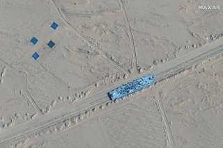 Satellite image shows a carrier target in Xinjiang, China