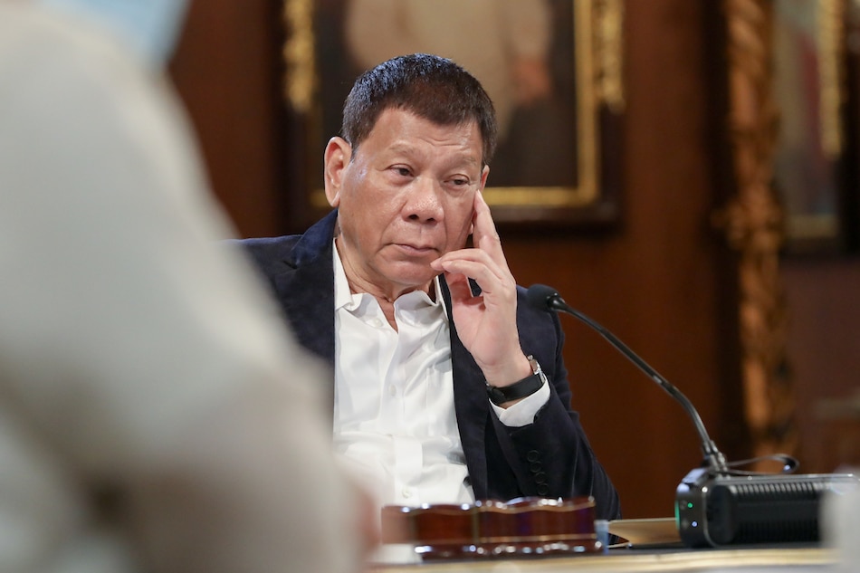 President Rodrigo Duterte joins his fellow leaders from the Asia-Pacific Economic Cooperation (APEC) member countries in the virtual dialogue with the APEC Business Advisory Council (ABAC) members at the Malacañang Palace on Nov. 11, 2021. Toto Lozano, Presidential Photo/file