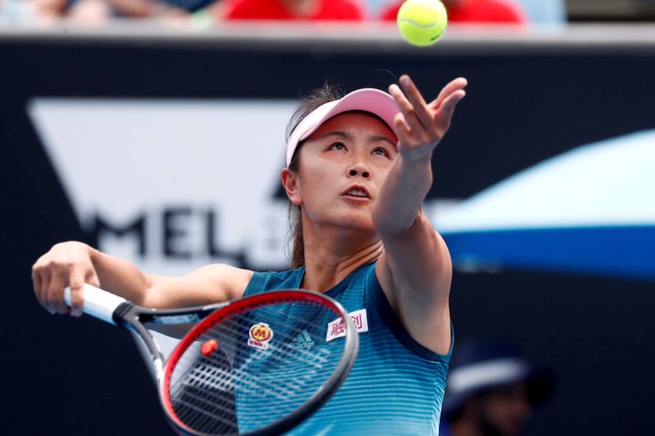 A file photo of China’s Peng Shuai serving during a match at the Australian Open on January 15, 2019. Edgar Su, Reuters 