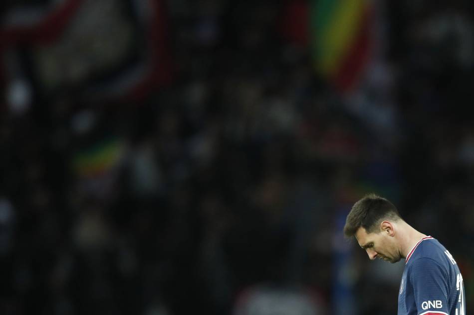 Paris St Germain's Lionel Messi reacts. Gonzalo Fuentes, Reuters.