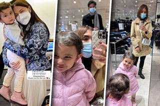 Sofia Andres, Daniel Miranda in Spain with daughter Zoe