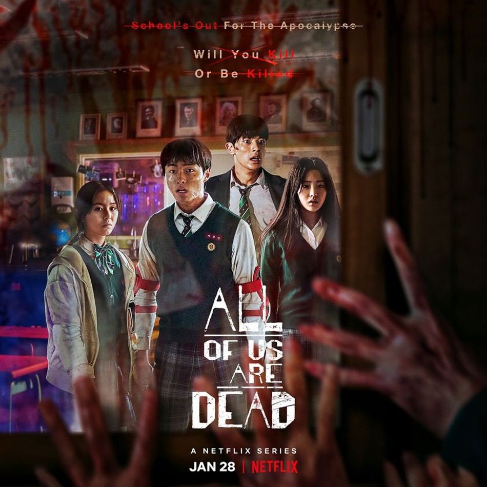 All of Us Are Dead is a South Korean television series about students trapped in their high school without food and water when it became the ground zero for a zombie outbreak. Photo source: Netflix Philippines