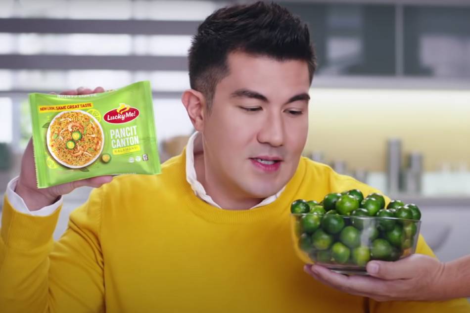 Lucky Me! Pancit Canton Kalamansi now has a new packaging, inspired by its freshly squeezed calamansi flavor. Photo Source: Lucky Me! YouTube channel