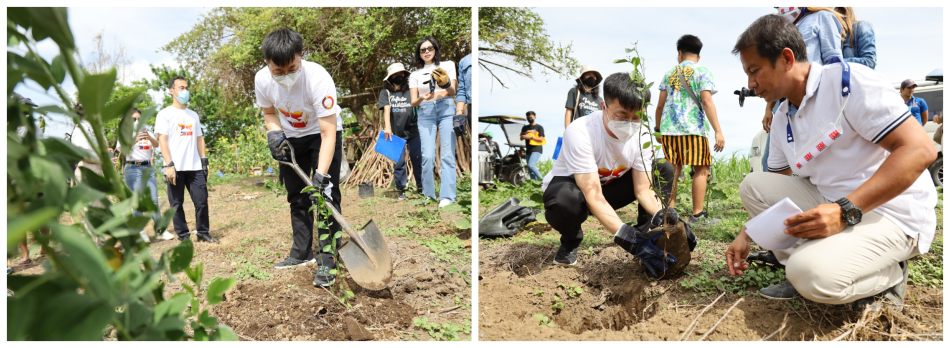 Apart from giving essential supplies, members of the embassy also participated in a tree-planting activity. Photo source: The Embassy of the People's Republic of China in the Republic of the Philippines