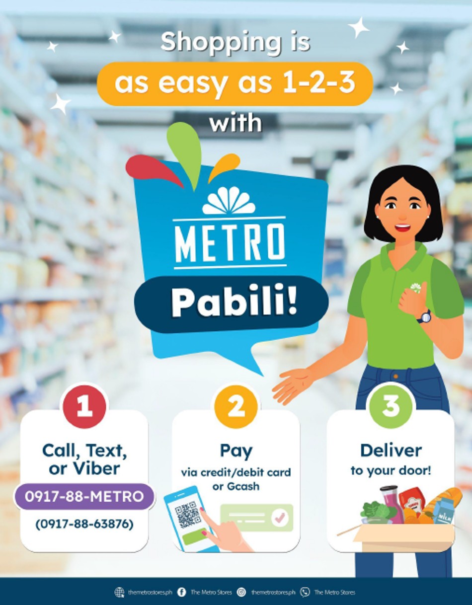 Busy day? Let your shopping assistant get what you need for you. With one text, call, or Viber message you can have what you need right at your doorstep. Photo source: The Metro Stores Facebook page
