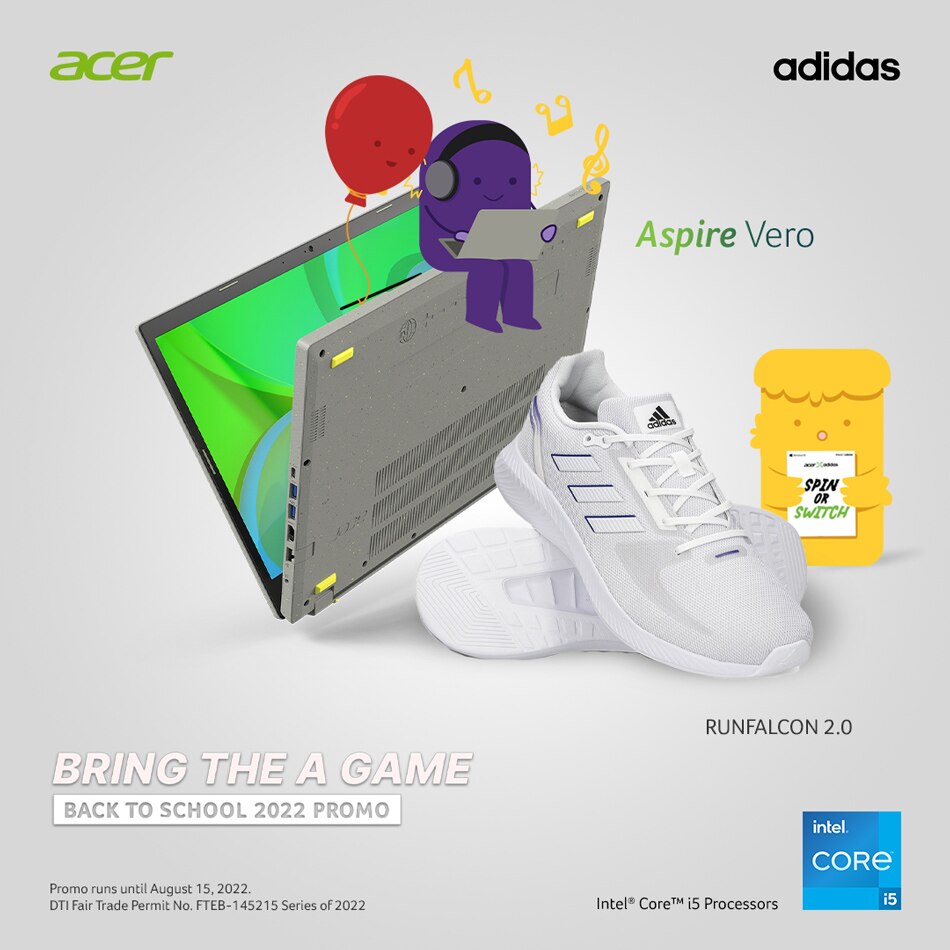 Acer and Adidas bring the 'A' game in their 2022 back-to-school promo. Photo source: Acer Philippines