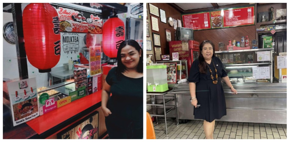 Ana Eileen Son, franchisee of Takoyakiks (left); and Jennifer del Rosario, owner of Aling Tonang’s Palabok (right) have since scaled their businesses with the help of GrabFinance's Quick Cash. Photo sources: Ana Eileen Son, Jennifer del Rosario