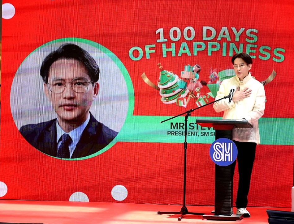 SM Supermalls President Steven Tan giving his remarks during the launch of 100 Days of Happiness. Photo source: SM Supermalls