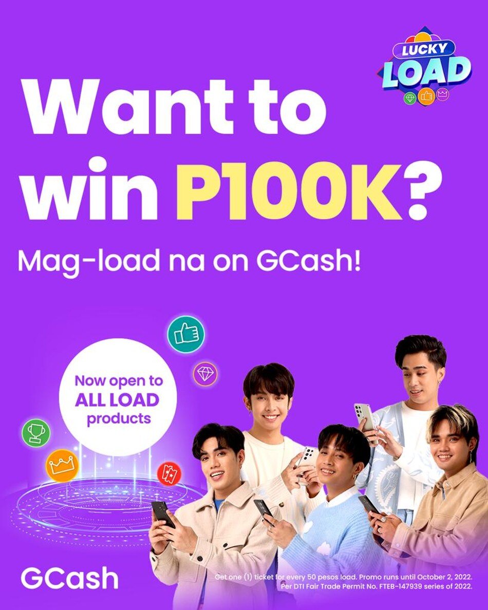 GCash extends its Lucky Load Promo until October 2, 2022. Photo source: GCash