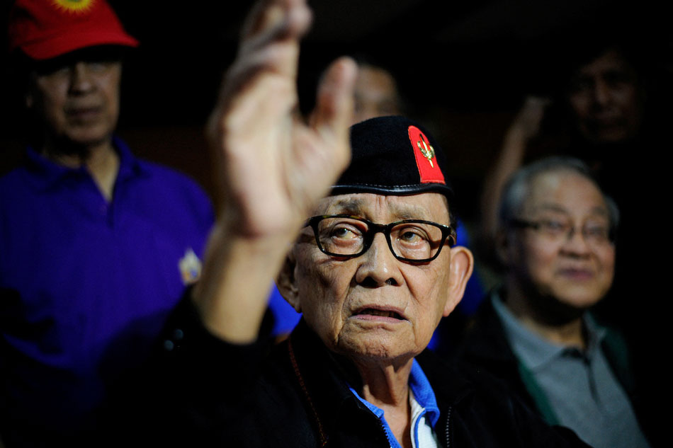This file photo taken on Aug. 13, 2016 shows Philippines' former president Fidel Ramos gesturing during a press conference at Camp Aguinaldo in Manila. Ramos, who oversaw a rare period of steady growth and peace that won him the reputation as one of the country's most effective leaders ever, has died aged 94, officials said on July 31, 2022. Noel Celis, AFP/File