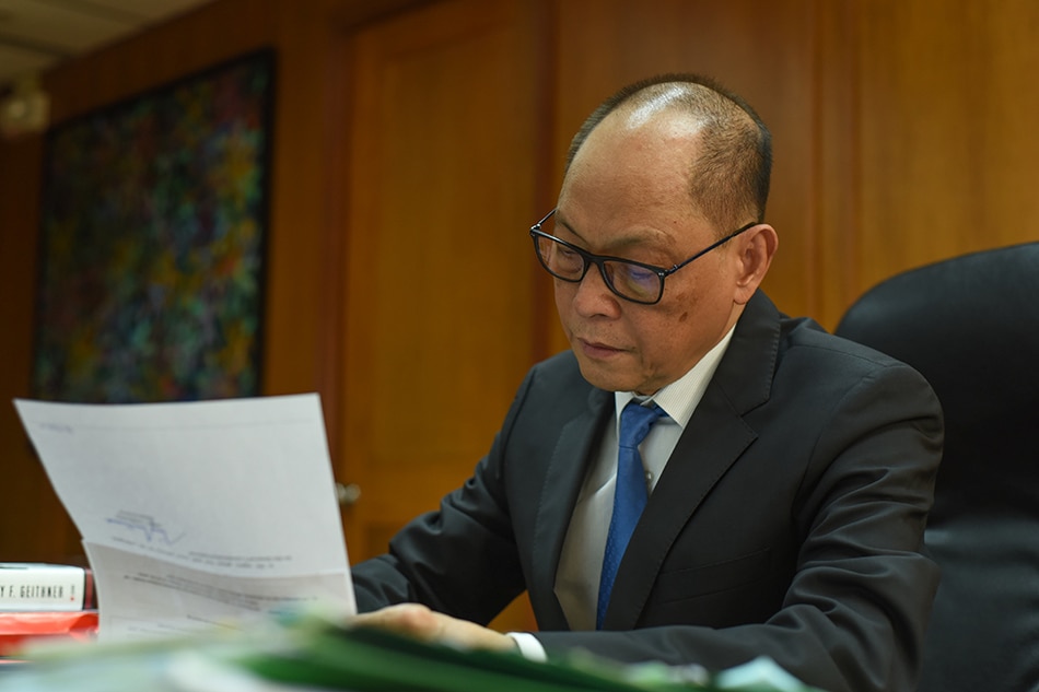 Bangko Sentral ng Pilipinas’ (BSP) Governor Benjamin Diokno at work shortly after an interview with ANC, held at the BSP headquarters in Manila on March 12, 2019. George Calvelo, ABS-CBN News/File