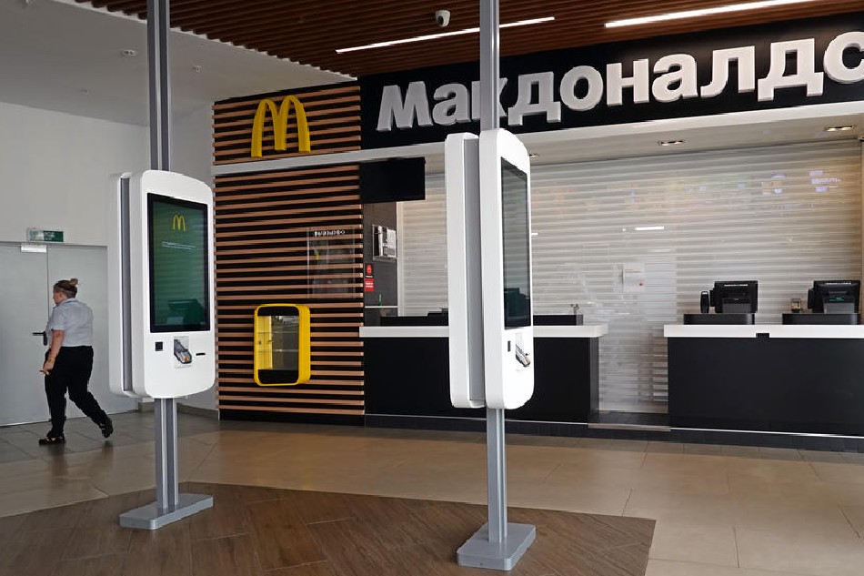 A view of a closed McDonald's restaurant at a food court in a shopping mall in Moscow, Russia, on March 23, 2022. Maxim Shipenkov, EPA-EFE/file