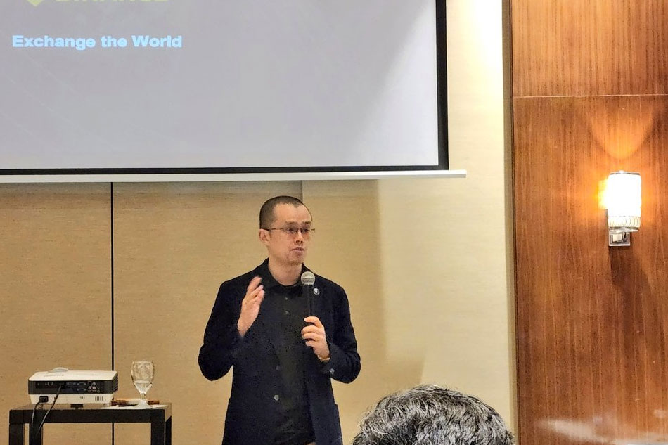 Binance CEO Changpeng Zhao during a visit in Manila, Philippines. Jekki Pascual, ABS-CBN News