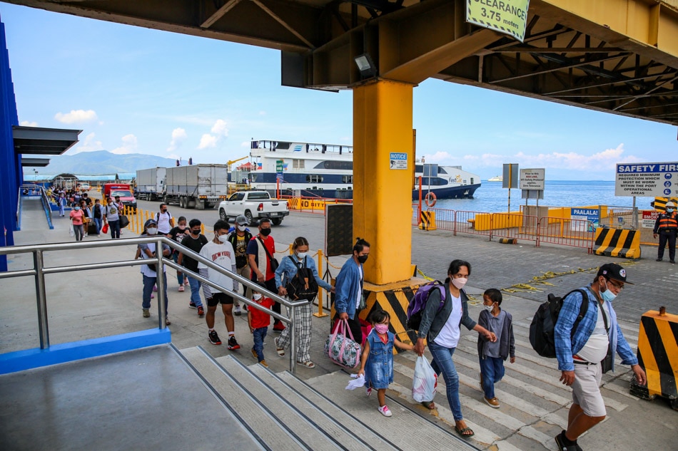 Passengers use the upgraded Integrated Passenger Terminal Building of the Port of Batangas in Batangas City on June 14, 2022. The 15,000 sqm port features fully air-conditioned lounges and PWD-friendly facilities for a more convenient experience for travelers Jonathan Cellona, ABS-CBN News