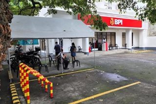 LOOK: BPI sets up bike parking at Makati branches