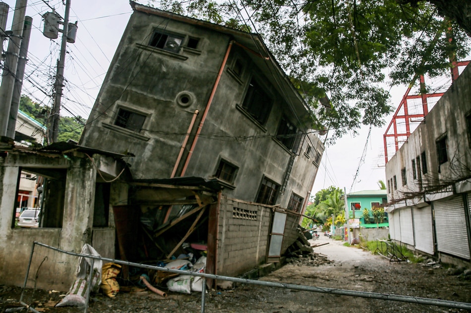 Damaged structures and debris are seen in Bangued, Abra on July 28, 2022, a day after an earthquake hit various parts of Luzon. Jonathan Cellona, ABS-CBN News 