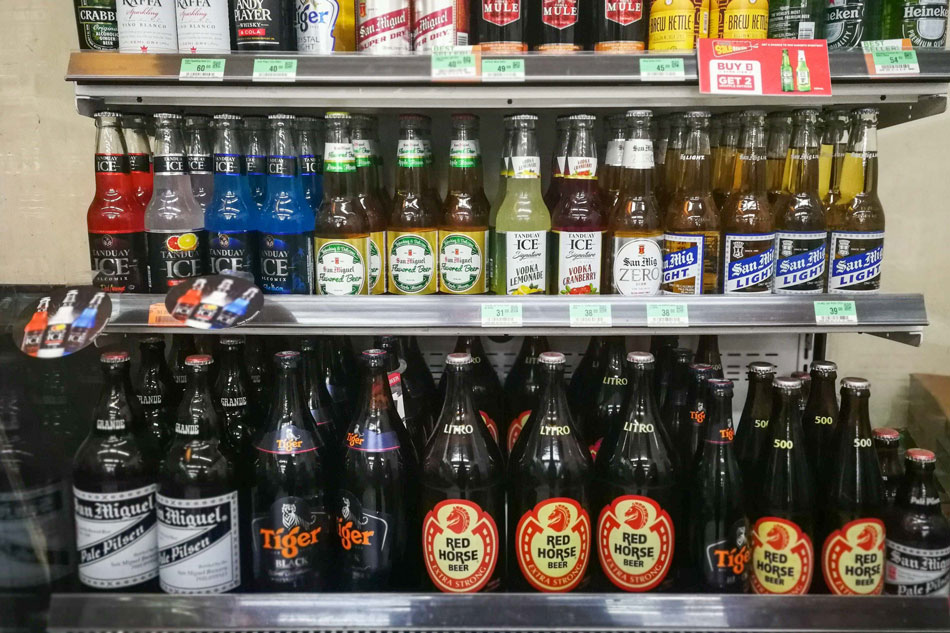 Alcoholic beverages on display at a Supermarket in Quezon City. Gigie Cruz, ABS-CBN News