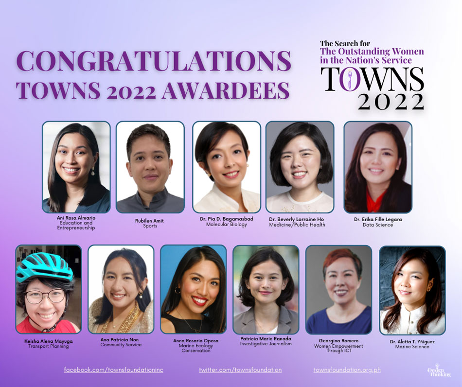 11 Filipino women were named this year's The Outstanding Women in the Nation's Service. Courtesy: TOWNS Foundation, Inc./Facebook