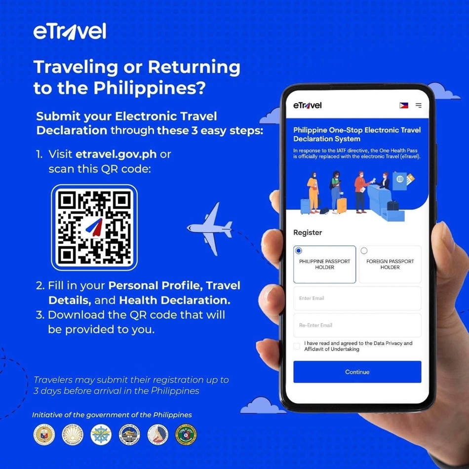 Guide on using the eTravel platform. Infographic from the OPS Facebook page