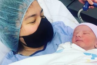 Gerphil Flores gives birth to baby boy